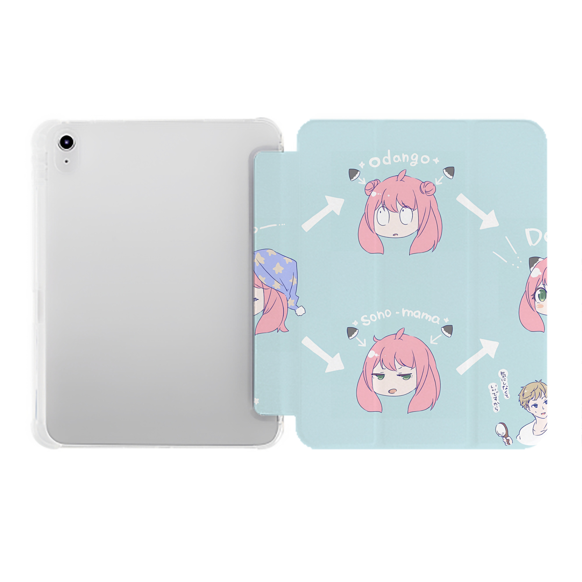 （画像用） SPY×FAMILY间谍家家酒 IPad ケース ペン収納付き 三つ折りスタンド PUレザー×シリコン 対応機種9.5/10.5/10.9インチ